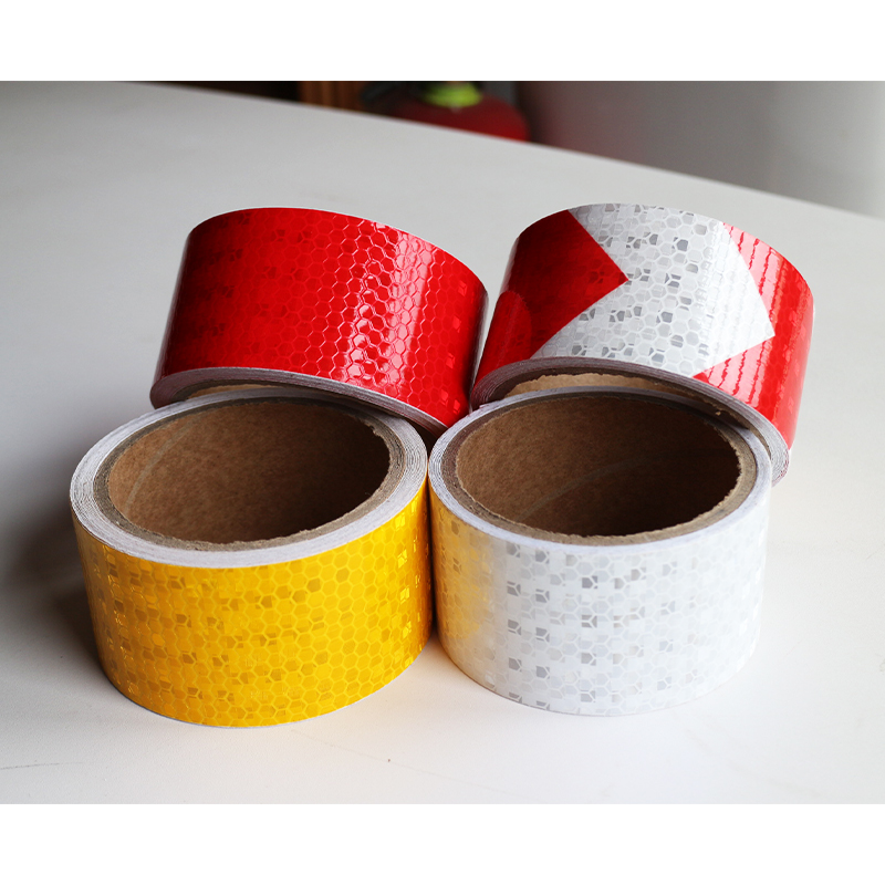 Red Honeycomb Pattern PVC Reflective Safety Tape - 